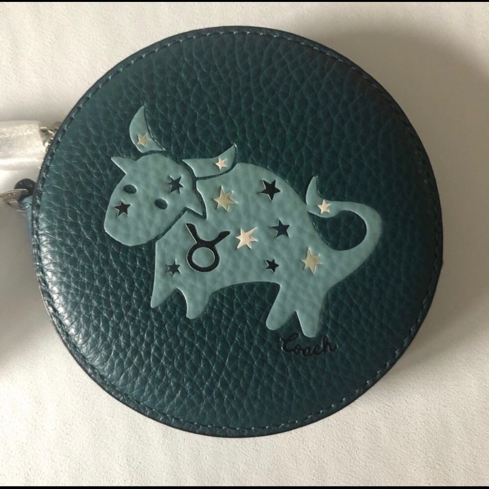 Authentic Coach coin purse Taurus Zodiac sign